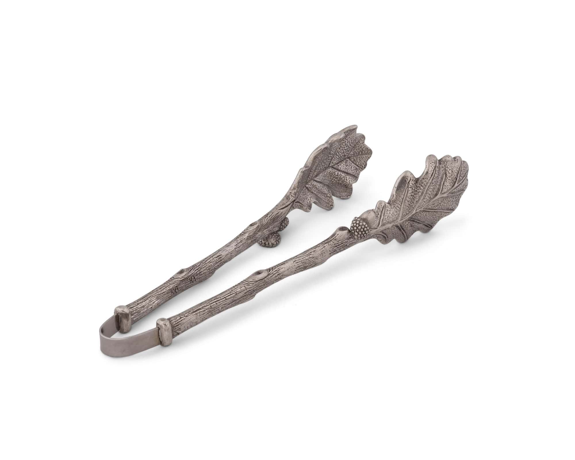 Vagabond House Serveware Vagabond House Pewter Oak Leaf Pattern Ice / Bread Tongs