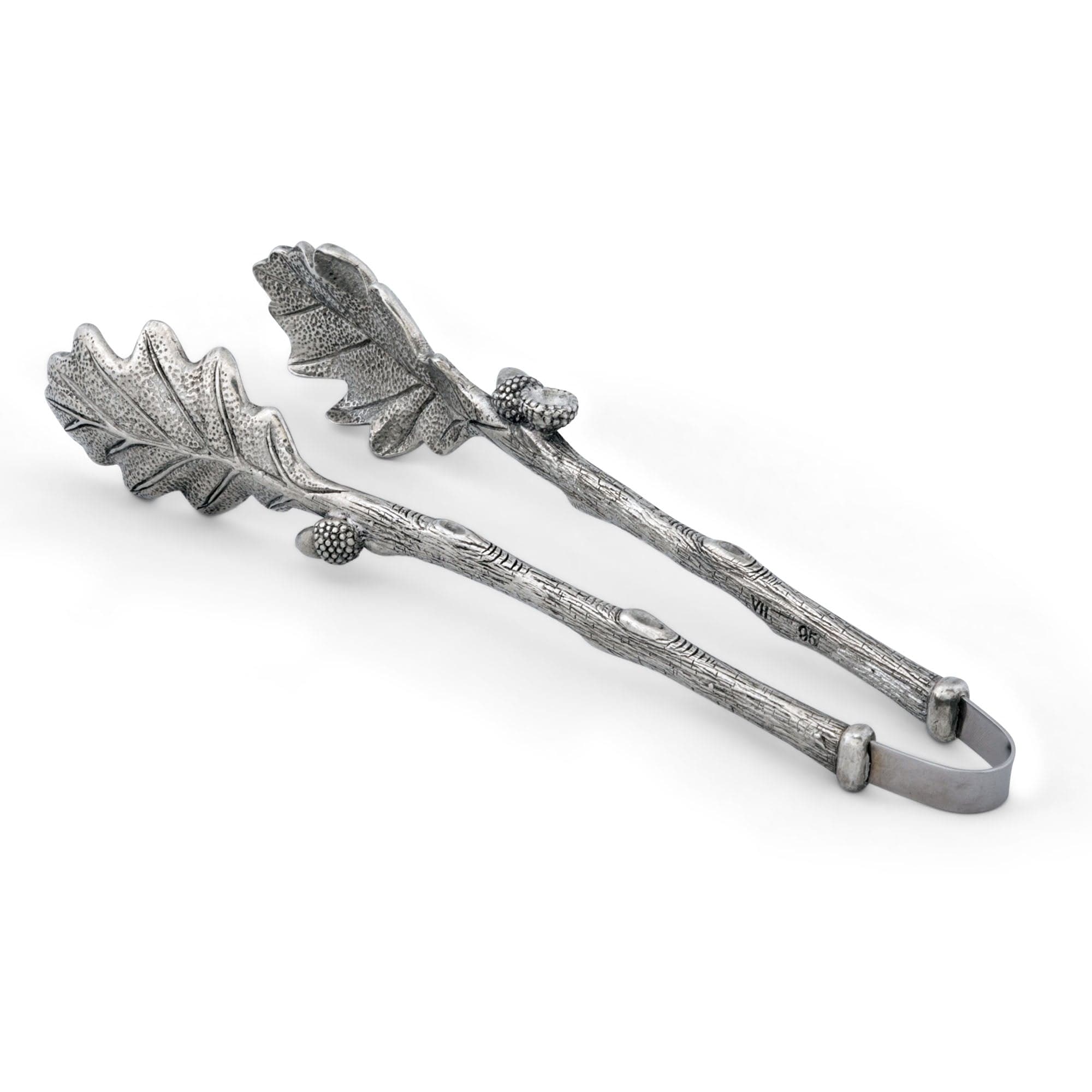 Vagabond House Serveware Vagabond House Pewter Oak Leaf Pattern Ice / Bread Tongs