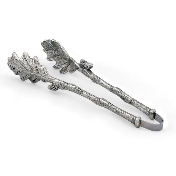 Vagabond House Serveware Vagabond House Pewter Oak Leaf Pattern Ice / Bread Tongs