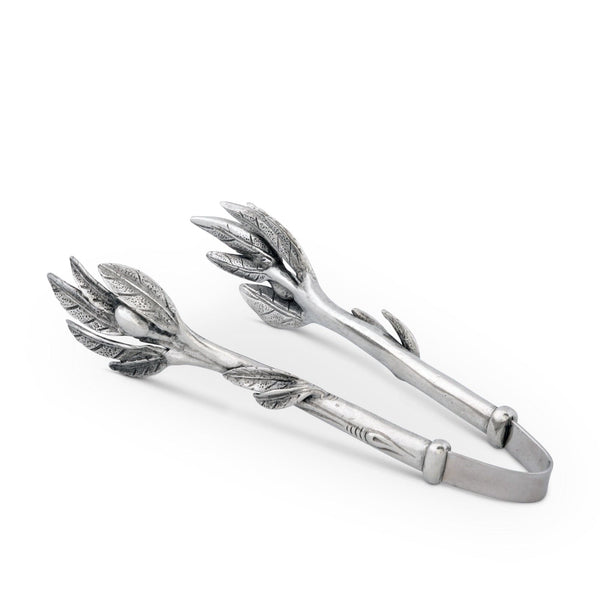 Vagabond House Serveware Vagabond House Pewter Olive Pattern Nuts and Olives Tongs