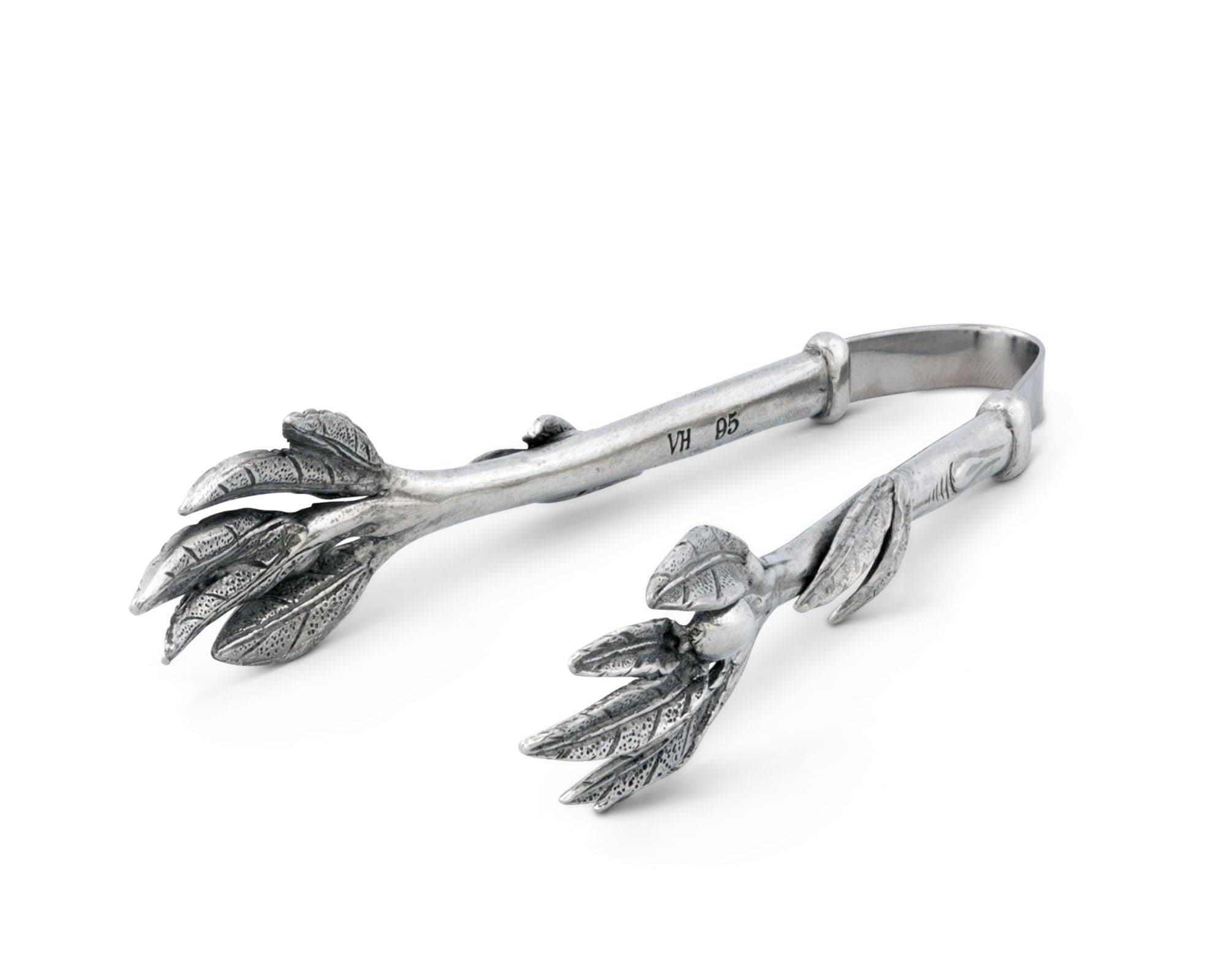 Vagabond House Serveware Vagabond House Pewter Olive Pattern Nuts and Olives Tongs