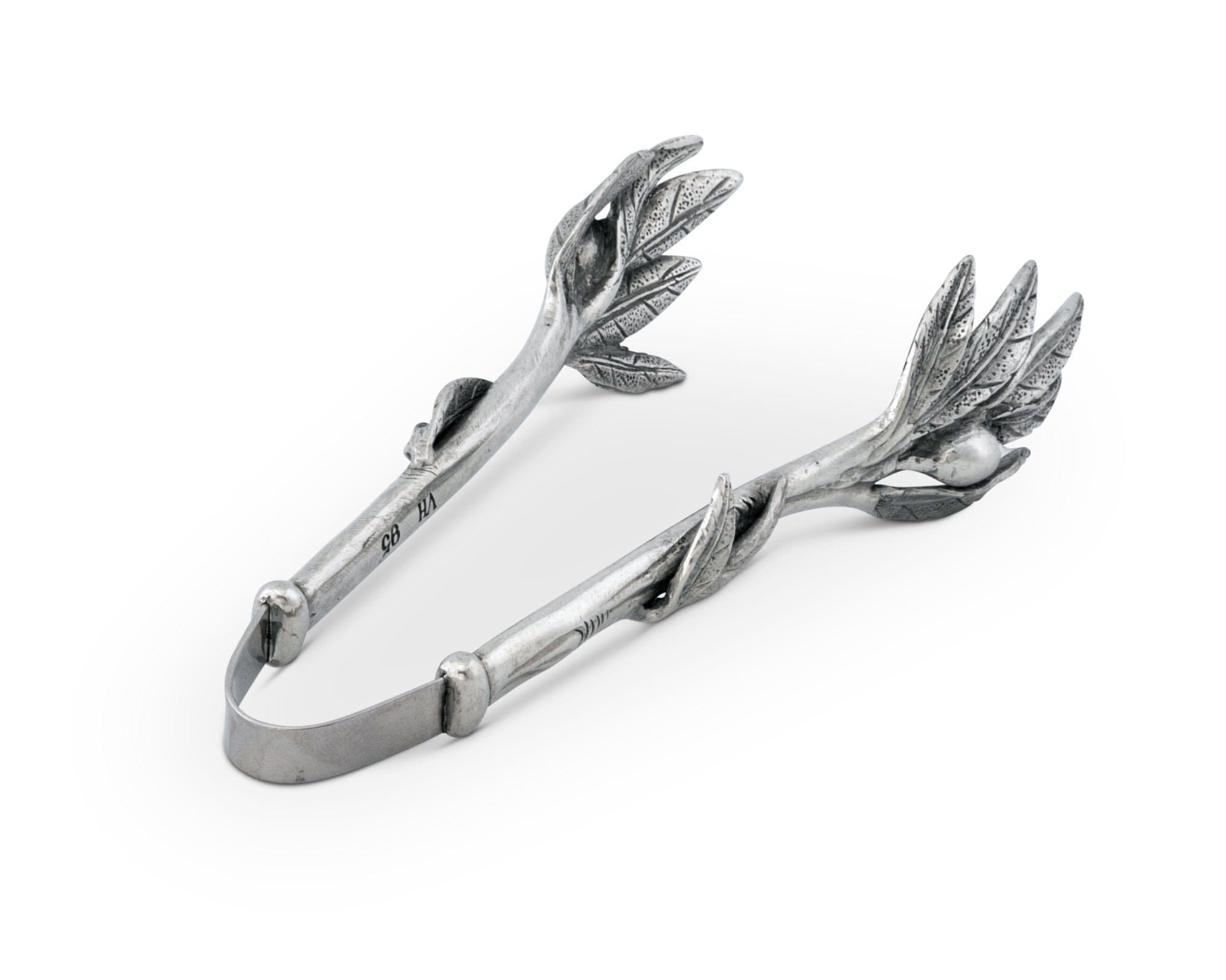 Vagabond House Serveware Vagabond House Pewter Olive Pattern Nuts and Olives Tongs