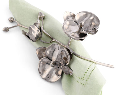 Vagabond House Serveware Vagabond House Pewter Orchid Napkin Ring