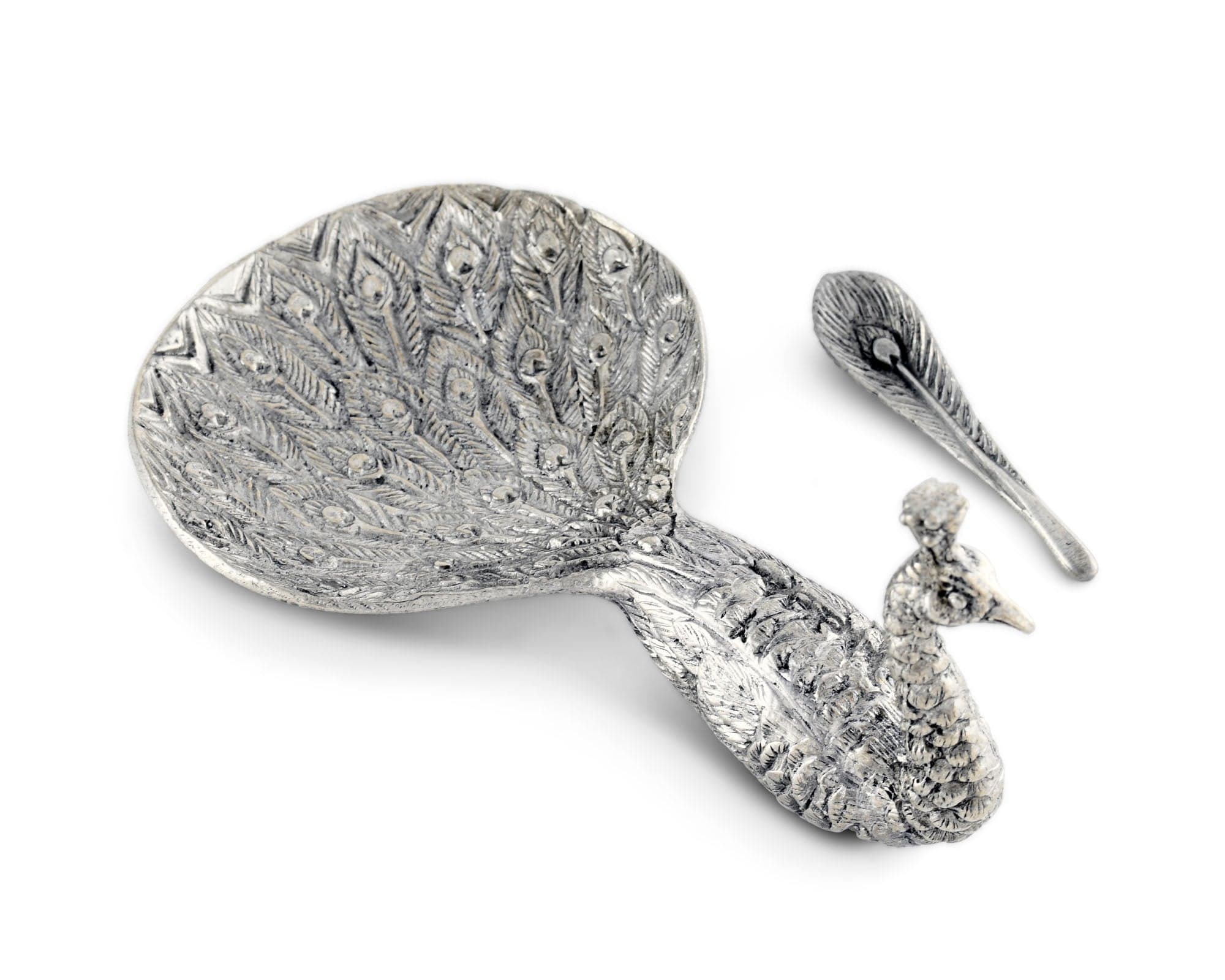 Vagabond House Serveware Vagabond House Pewter Peacock Salt Cellar