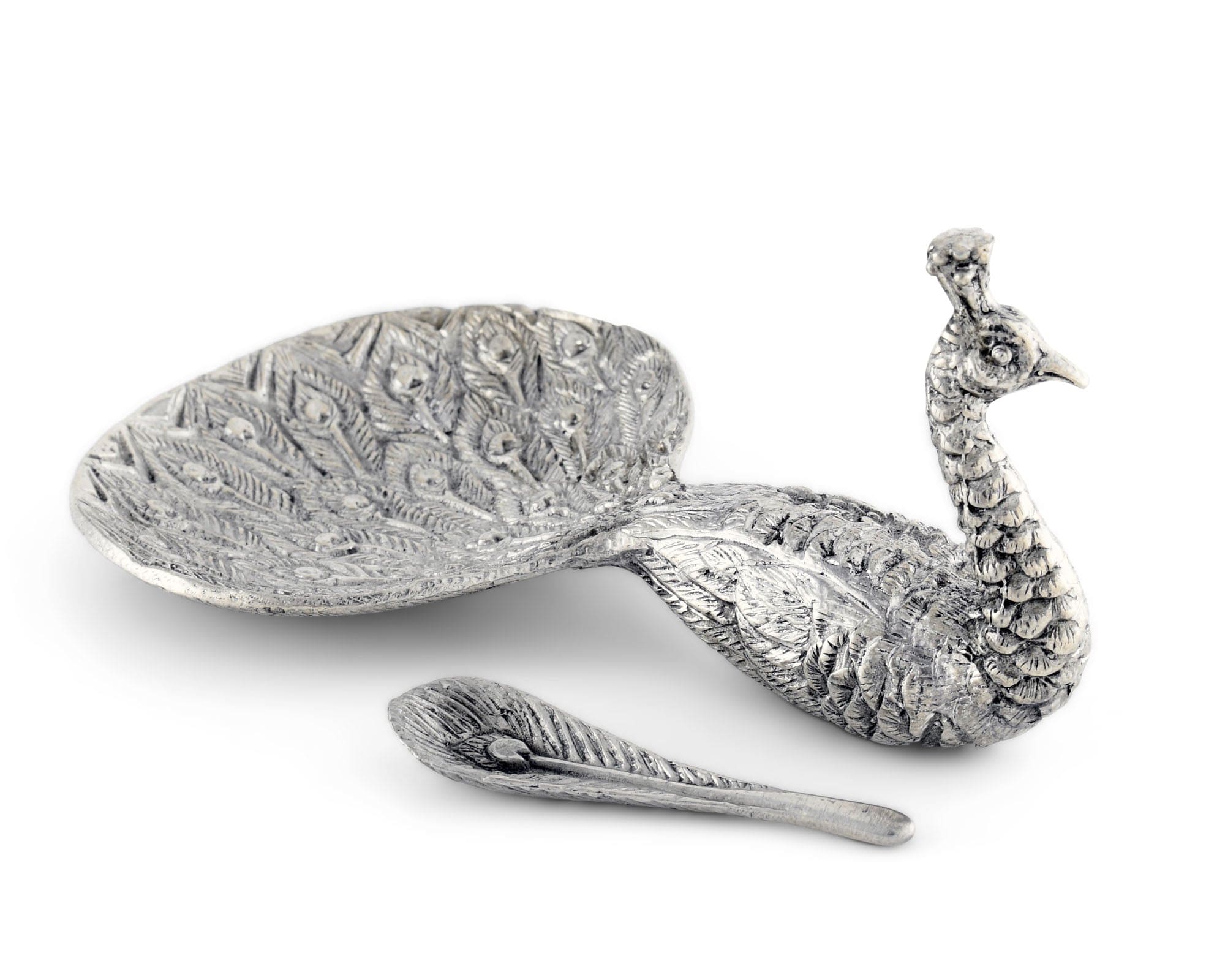 Vagabond House Serveware Vagabond House Pewter Peacock Salt Cellar