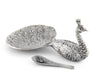 Vagabond House Serveware Vagabond House Pewter Peacock Salt Cellar