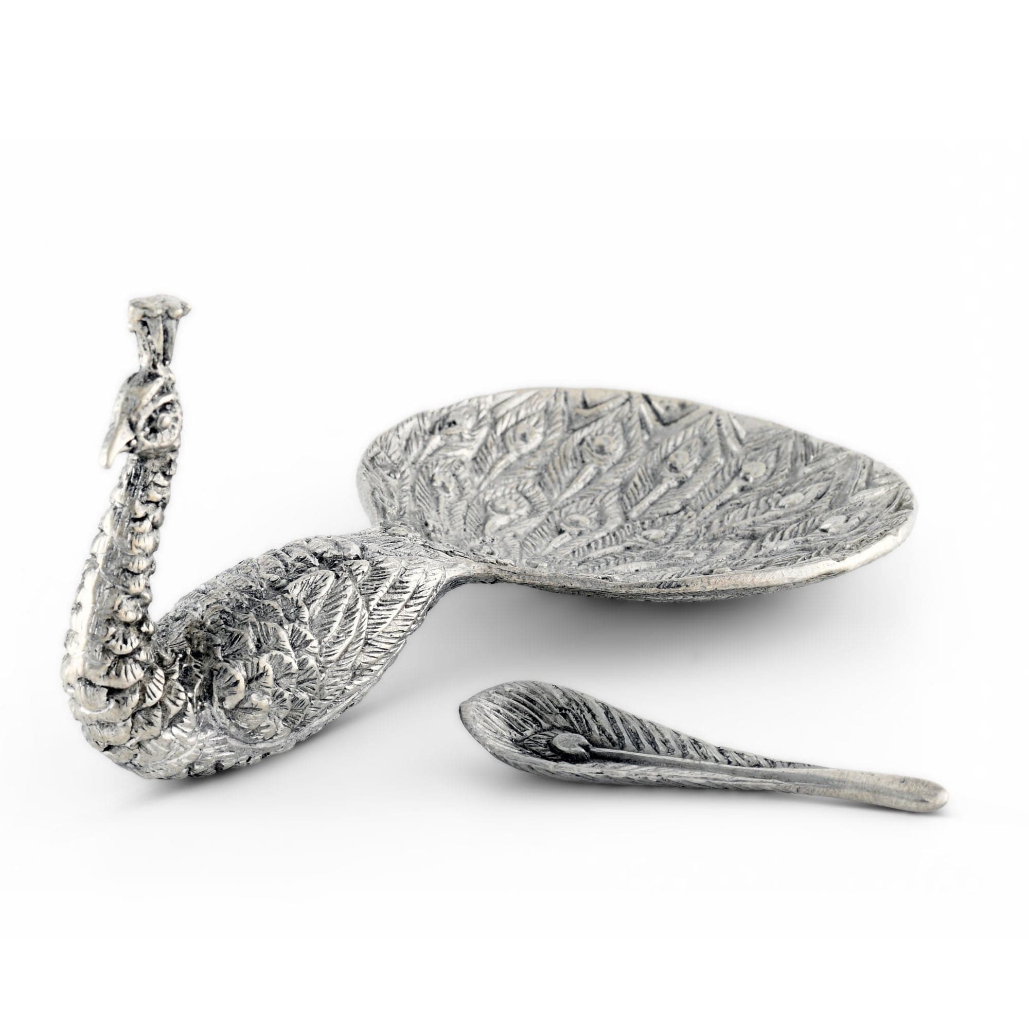 Vagabond House Serveware Vagabond House Pewter Peacock Salt Cellar