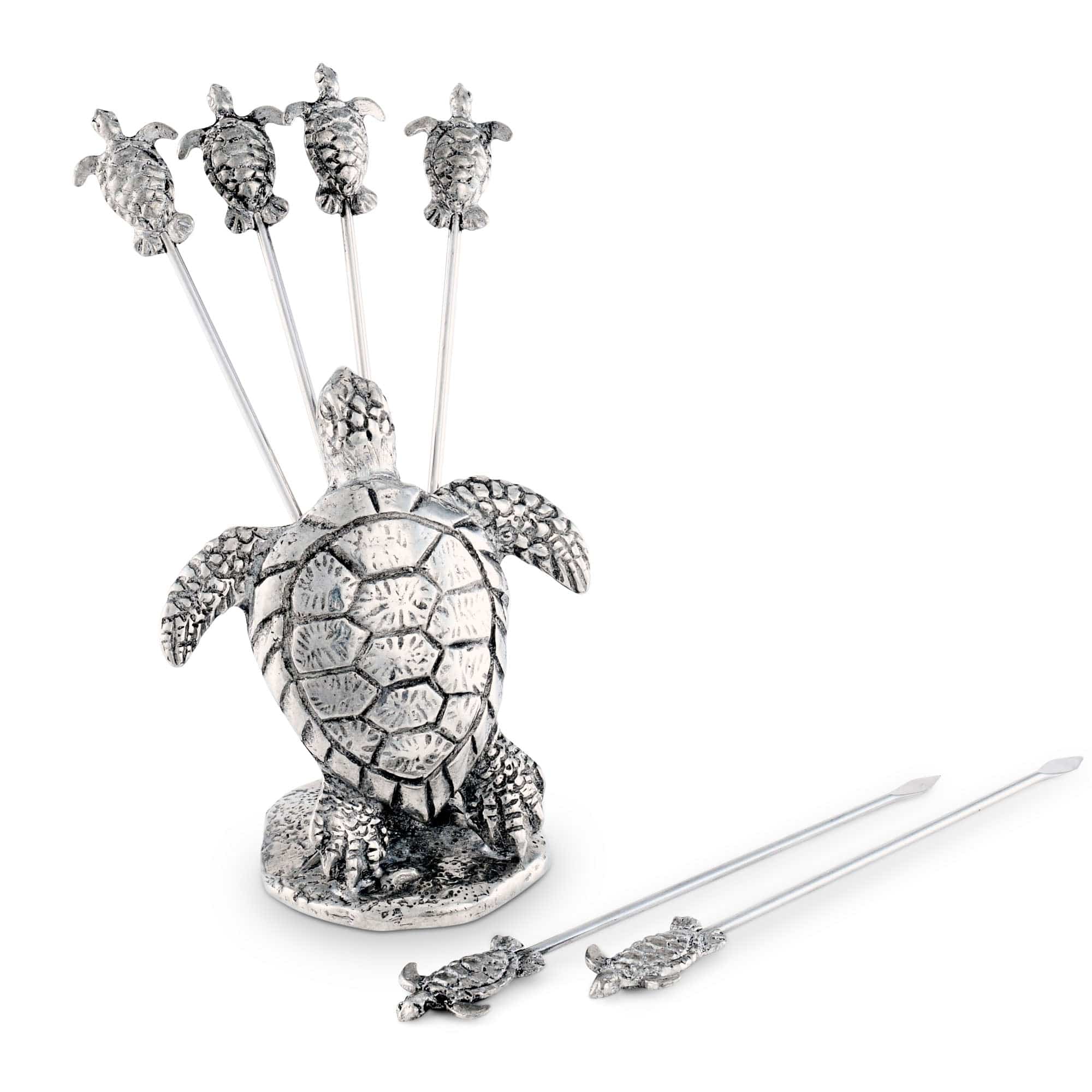 Vagabond House Serveware Vagabond House Pewter Sea Turtle Cheese Pick Set