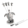 Vagabond House Serveware Vagabond House Pewter Sea Turtle Cheese Pick Set