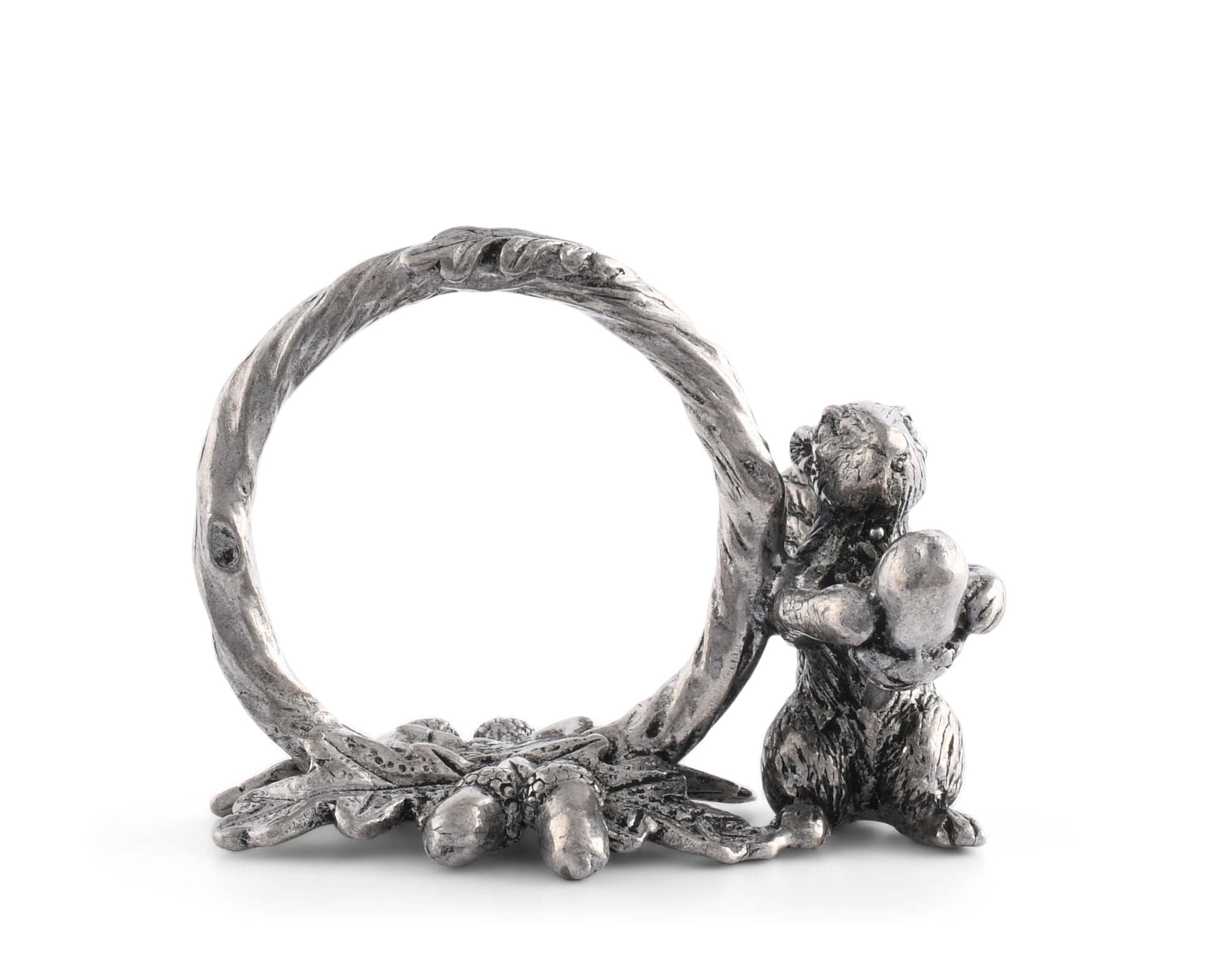 Vagabond House Giftware Vagabond House Pewter Squirrel Branch Napkin Ring