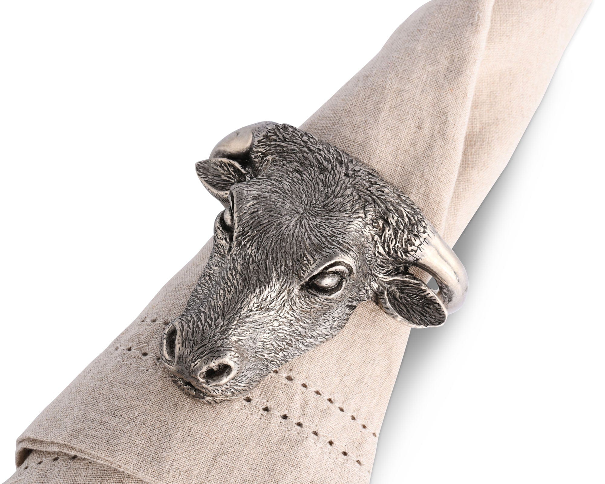 Vagabond House Serveware Vagabond House Pewter Steer Head Napkin Ring