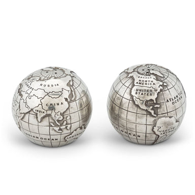 Vagabond House Serveware Vagabond House Pewter World Globe Salt & Pepper Set