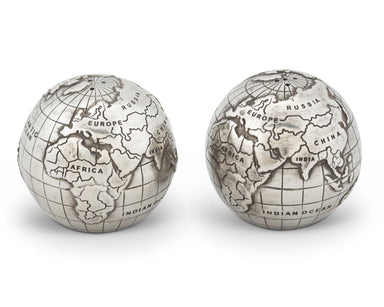 Vagabond House Serveware Vagabond House Pewter World Globe Salt & Pepper Set