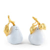 Vagabond House Serveware Vagabond House Porcelain Pear Salt and Pepper with Gold Leaf