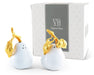 Vagabond House Serveware Vagabond House Porcelain Pear Salt and Pepper with Gold Leaf