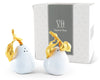 Vagabond House Serveware Vagabond House Porcelain Pear Salt and Pepper with Gold Leaf