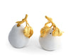 Vagabond House Serveware Vagabond House Porcelain Pear Salt and Pepper with Gold Leaf