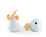 Vagabond House Serveware Vagabond House Porcelain Pear Salt and Pepper with Gold Leaf