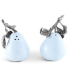 Vagabond House Serveware Vagabond House Porcelain Pear Salt and Pepper with Pewter Leaf