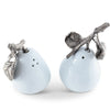 Vagabond House Serveware Vagabond House Porcelain Pear Salt and Pepper with Pewter Leaf