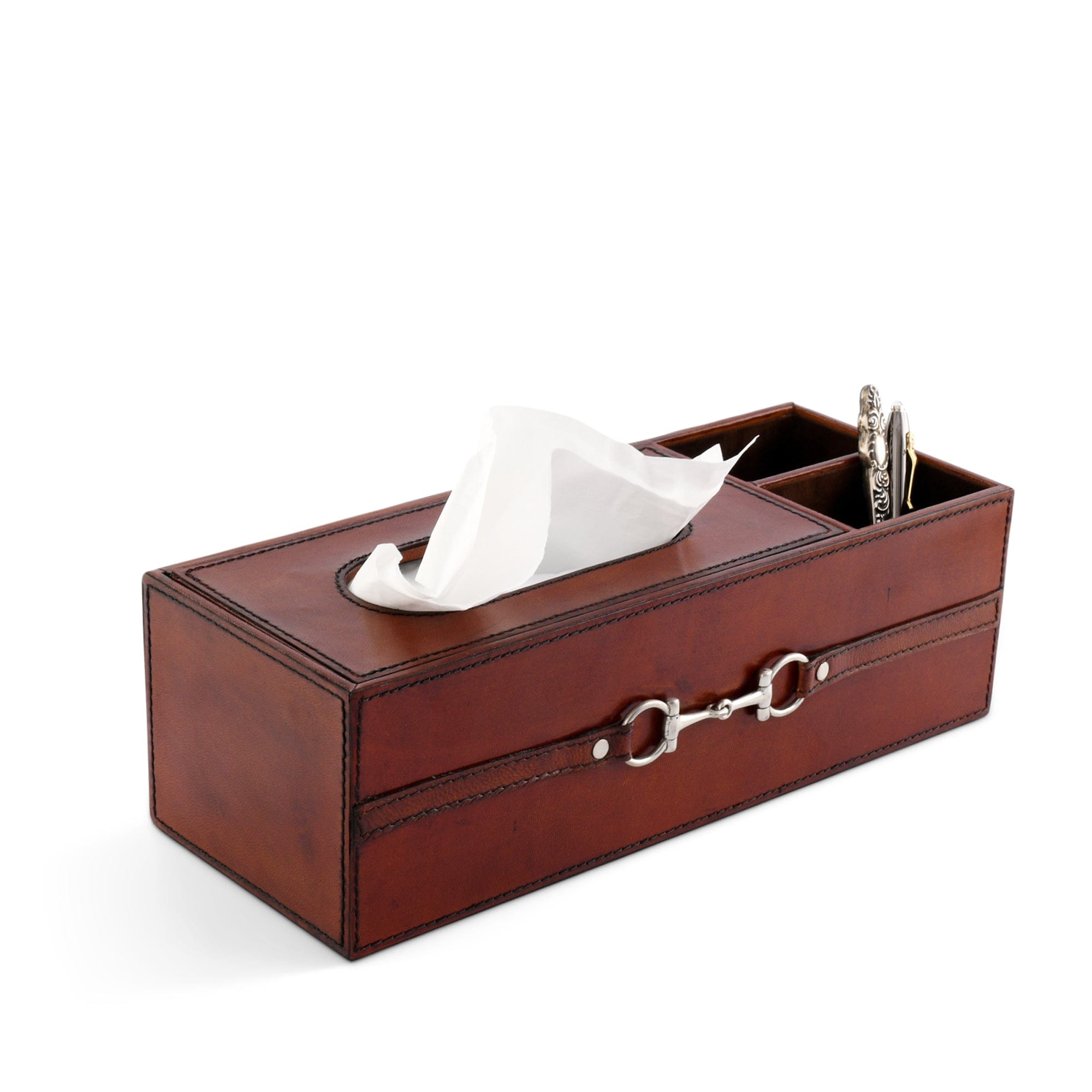 Vagabond House Serveware Vagabond House Premium Genuine Leather Bit Office Tissue Box
