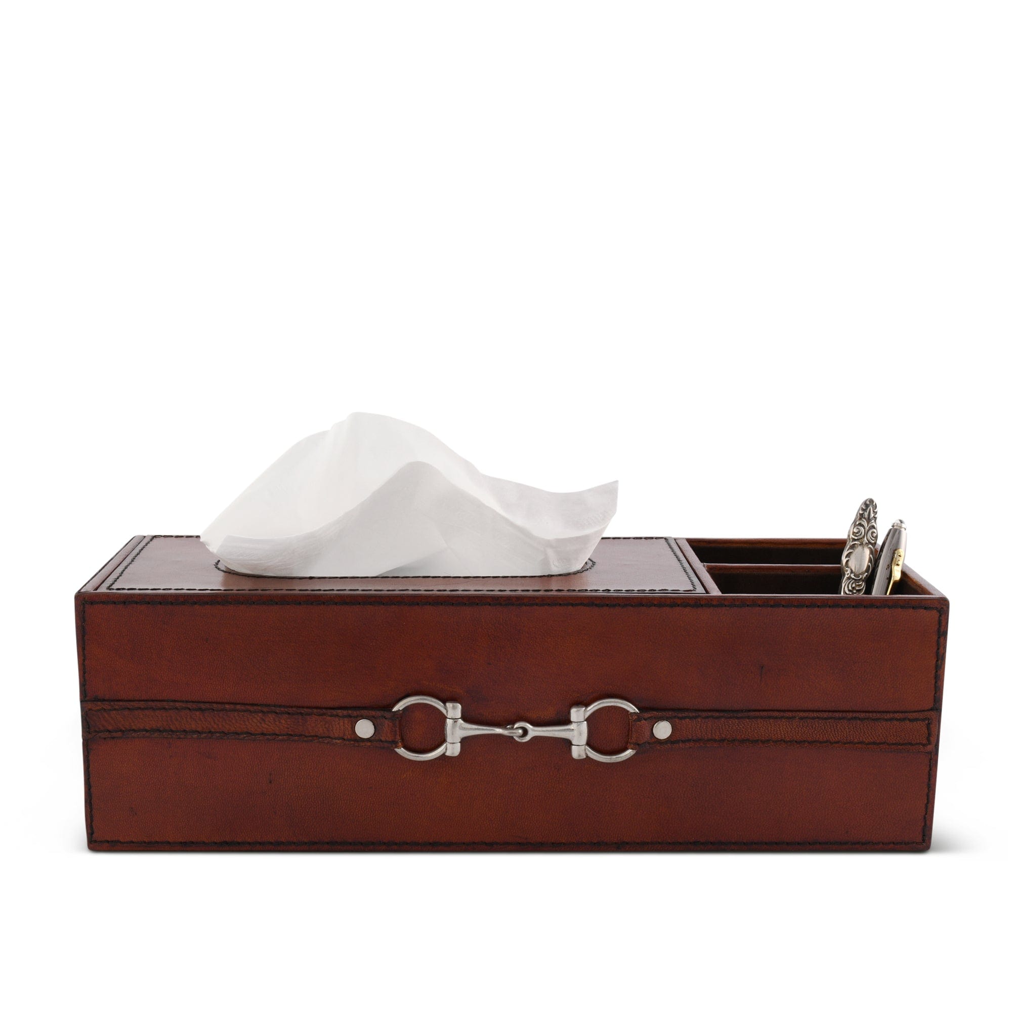 Vagabond House Serveware Vagabond House Premium Genuine Leather Bit Office Tissue Box