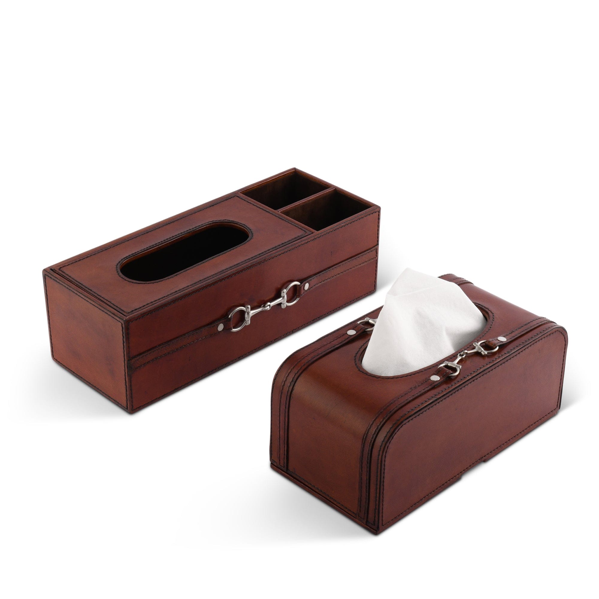 Vagabond House Serveware Vagabond House Premium Genuine Leather Bit Office Tissue Box