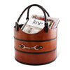 Vagabond House Serveware Vagabond House Premium Genuine Leather Equestian Bit Magazine Basket – Stylish Home and Office Organizer