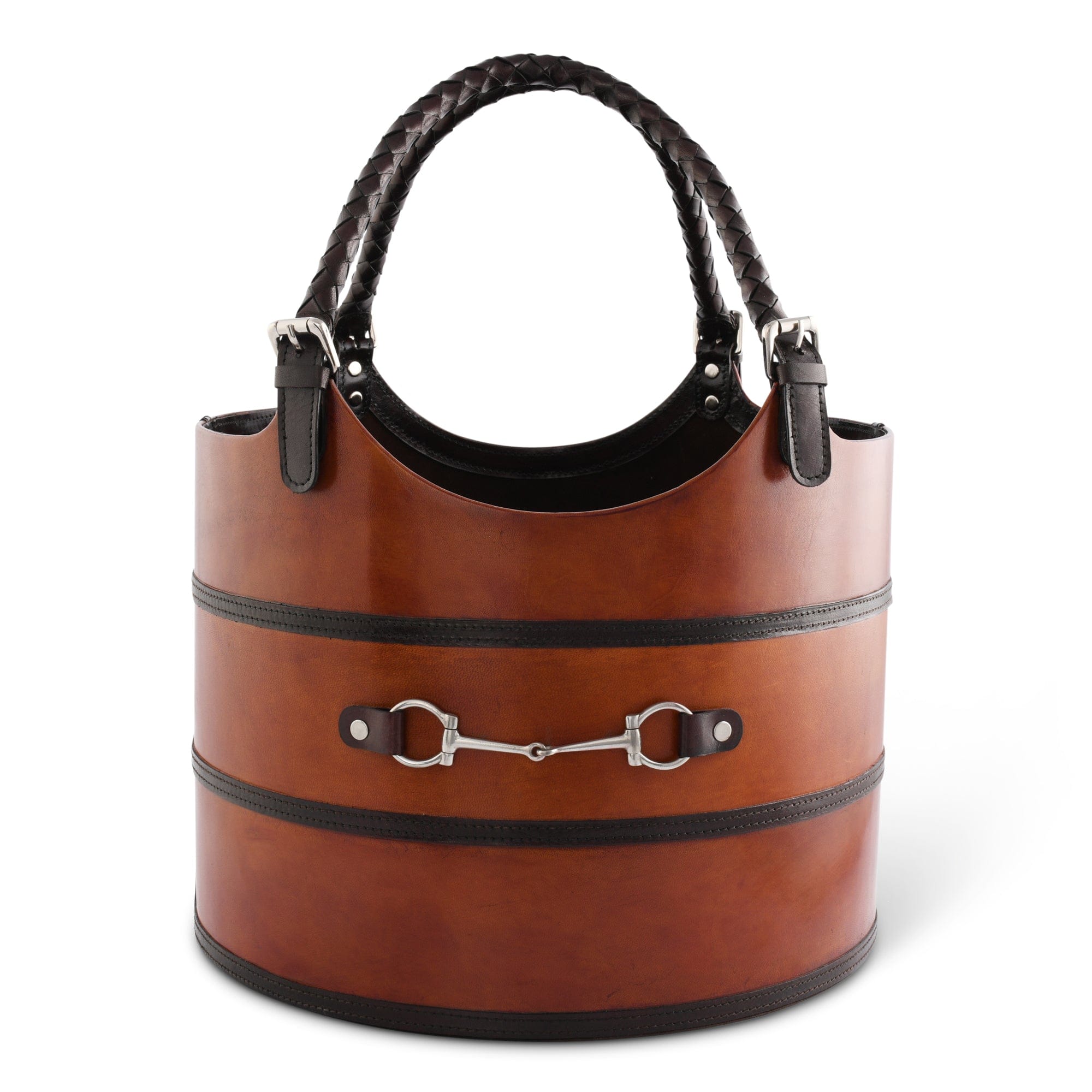 Vagabond House Serveware Vagabond House Premium Genuine Leather Equestian Bit Magazine Basket – Stylish Home and Office Organizer