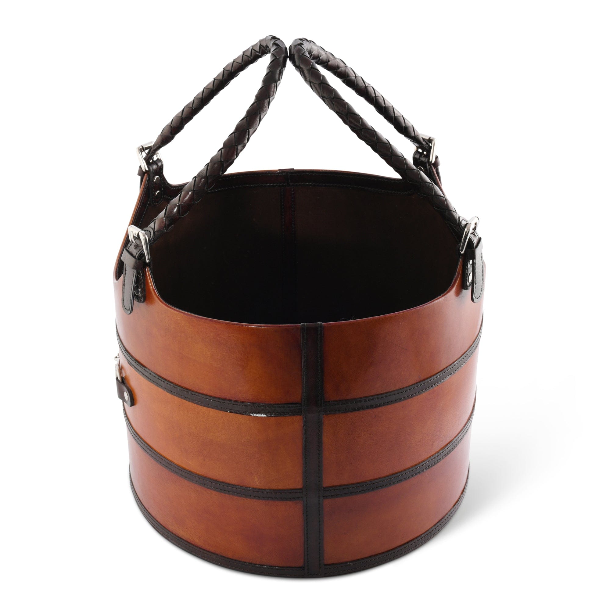 Vagabond House Serveware Vagabond House Premium Genuine Leather Equestian Bit Magazine Basket – Stylish Home and Office Organizer
