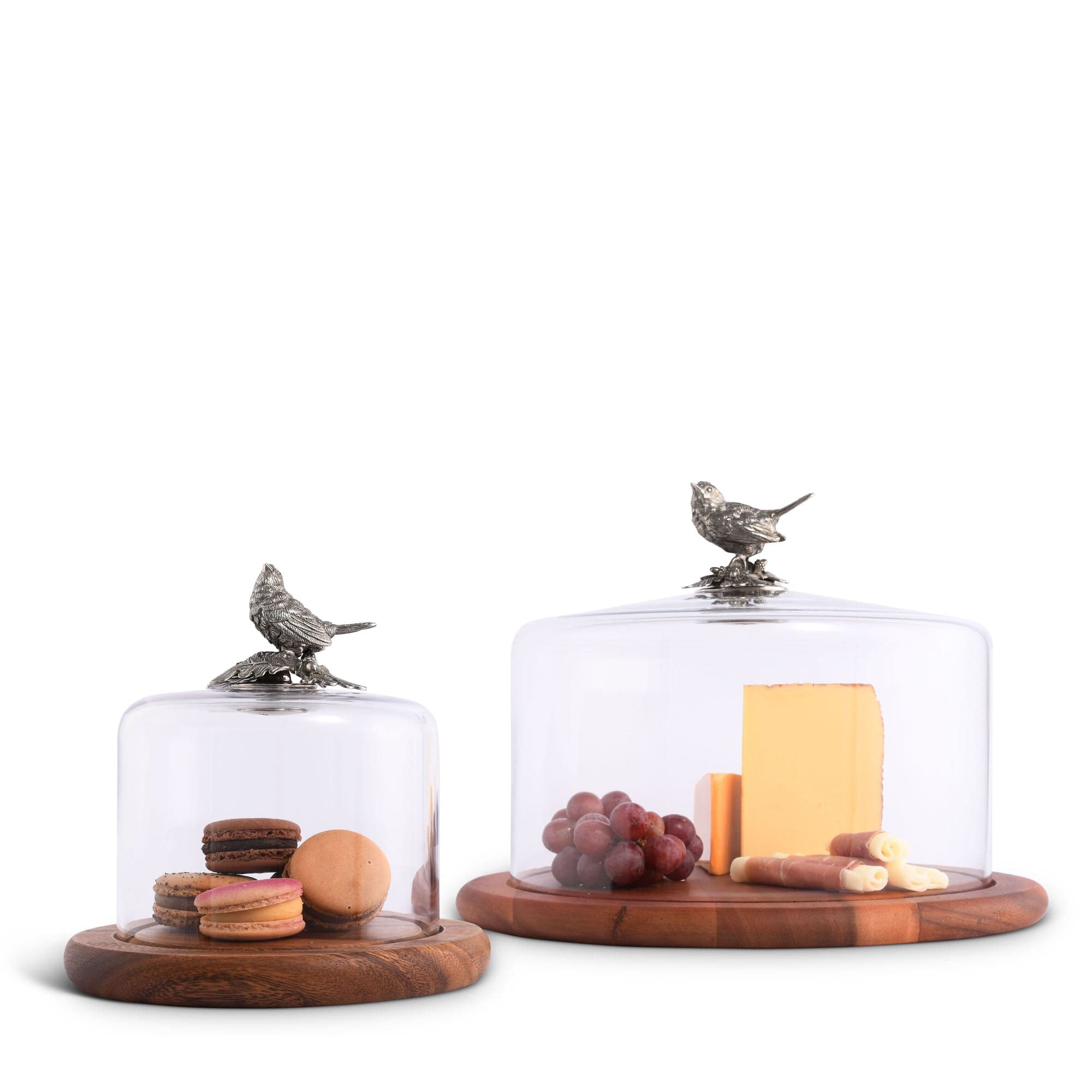 Vagabond House Serveware Vagabond House Song Bird Glass Covered Cheese Wood Board Wood 6.5" D