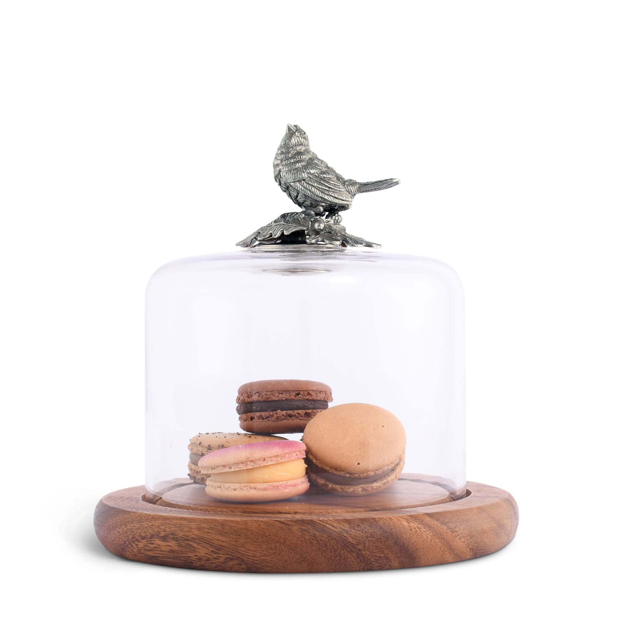 Vagabond House Serveware Vagabond House Song Bird Glass Covered Cheese Wood Board Wood 6.5" D