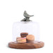 Vagabond House Serveware Vagabond House Song Bird Glass Covered Cheese Wood Board Wood 6.5" D