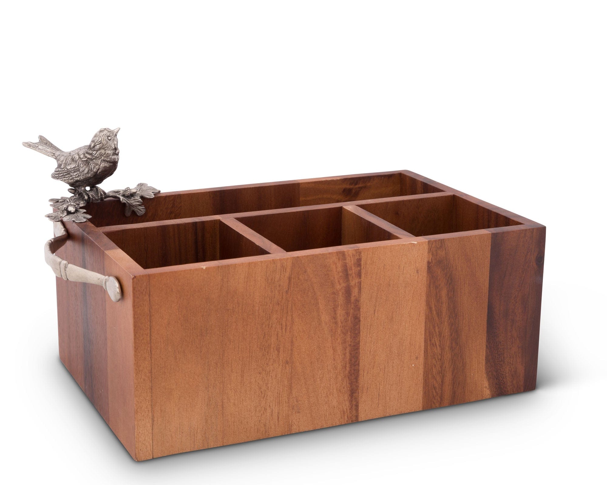 Vagabond House Serveware Vagabond House Song Bird Wood Flatware Caddy