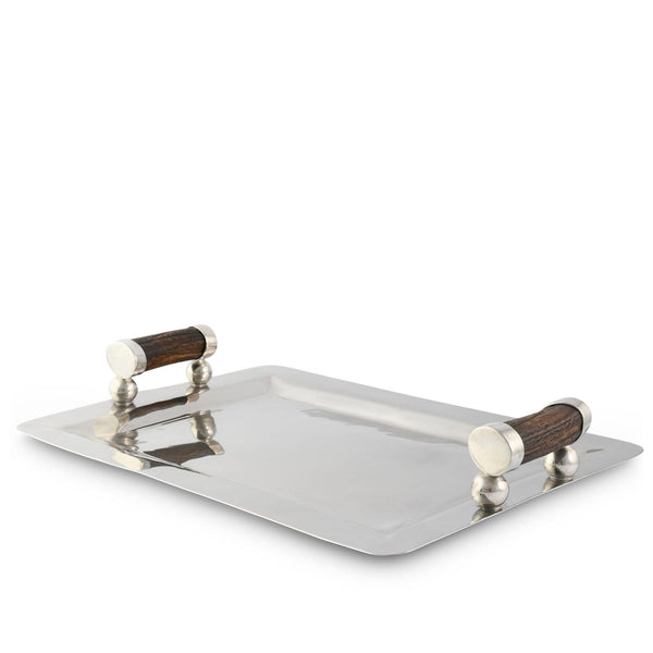 Vagabond House Serveware Vagabond House Stainless Serving Tray Composite Antler Handles