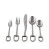 Vagabond House Serveware Vagabond House Stirrup Five piece Flatware Set - Stainless Steel Matt Silver