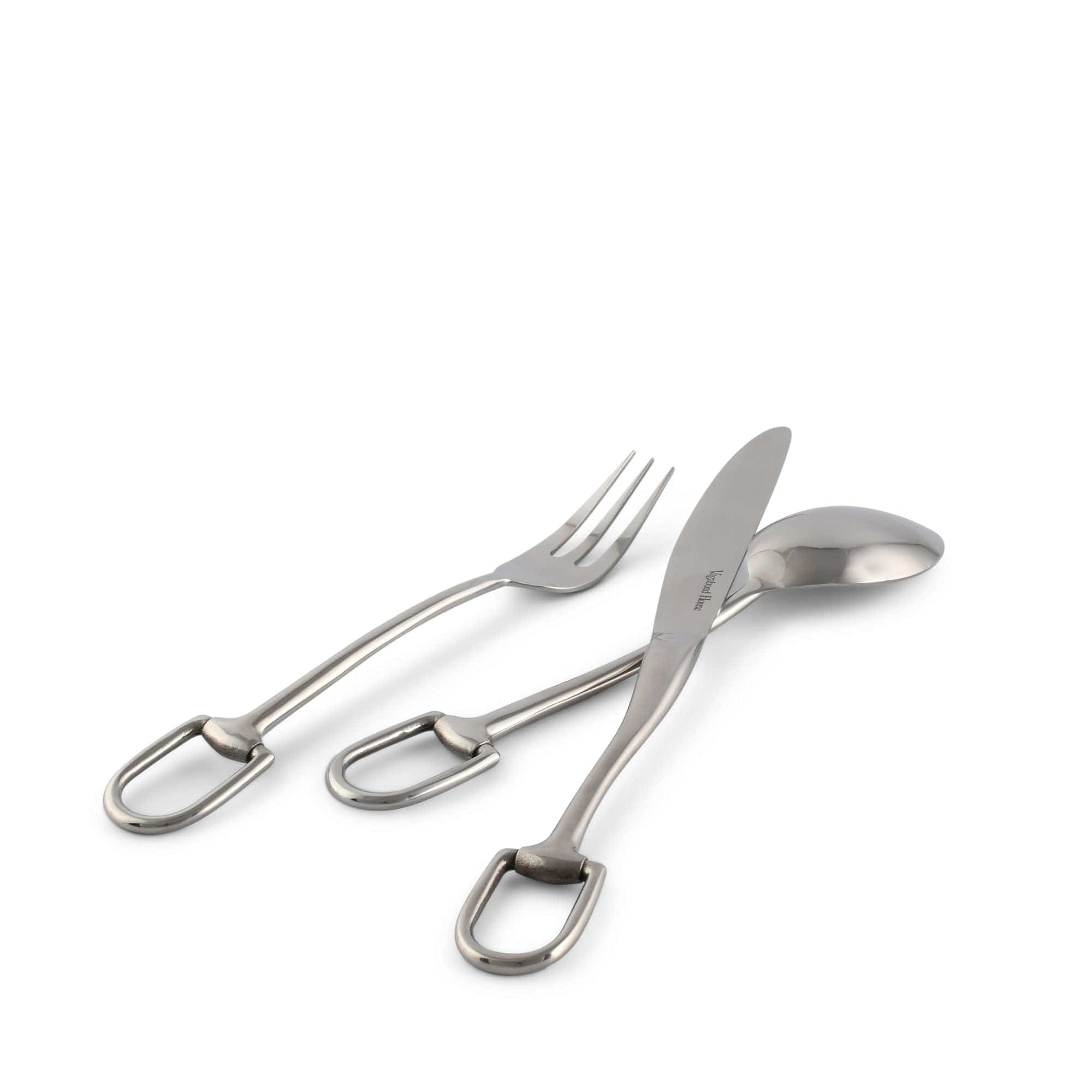 Vagabond House Serveware Vagabond House Stirrup Five piece Flatware Set - Stainless Steel Matt Silver