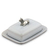 Vagabond House Serveware Vagabond House Stoneware Butter Dish with Pewter Mabel the Cow