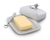 Vagabond House Serveware Vagabond House Stoneware Butter Dish with Pewter Mabel the Cow