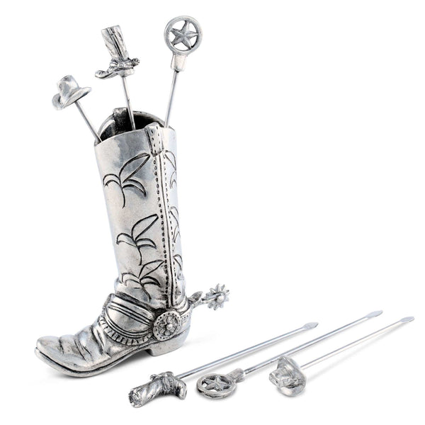 Vagabond House Serveware Vagabond House Western Boot Cheese Pick Set