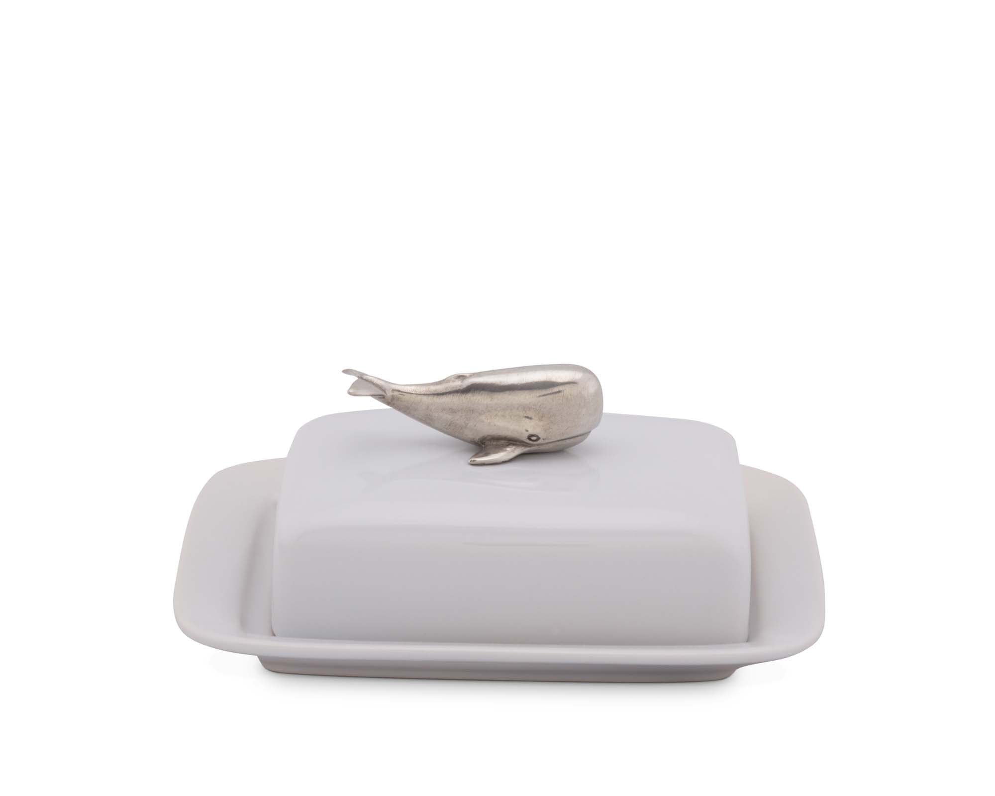 Vagabond House Serveware Vagabond House Whale Stoneware Butter dish