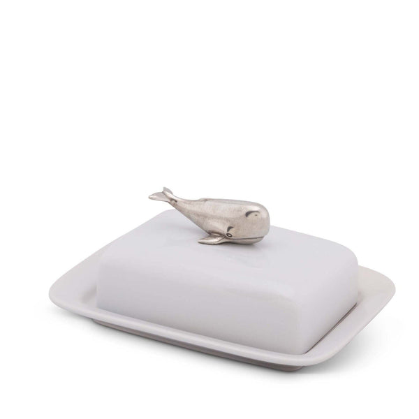 Vagabond House Serveware Vagabond House Whale Stoneware Butter dish
