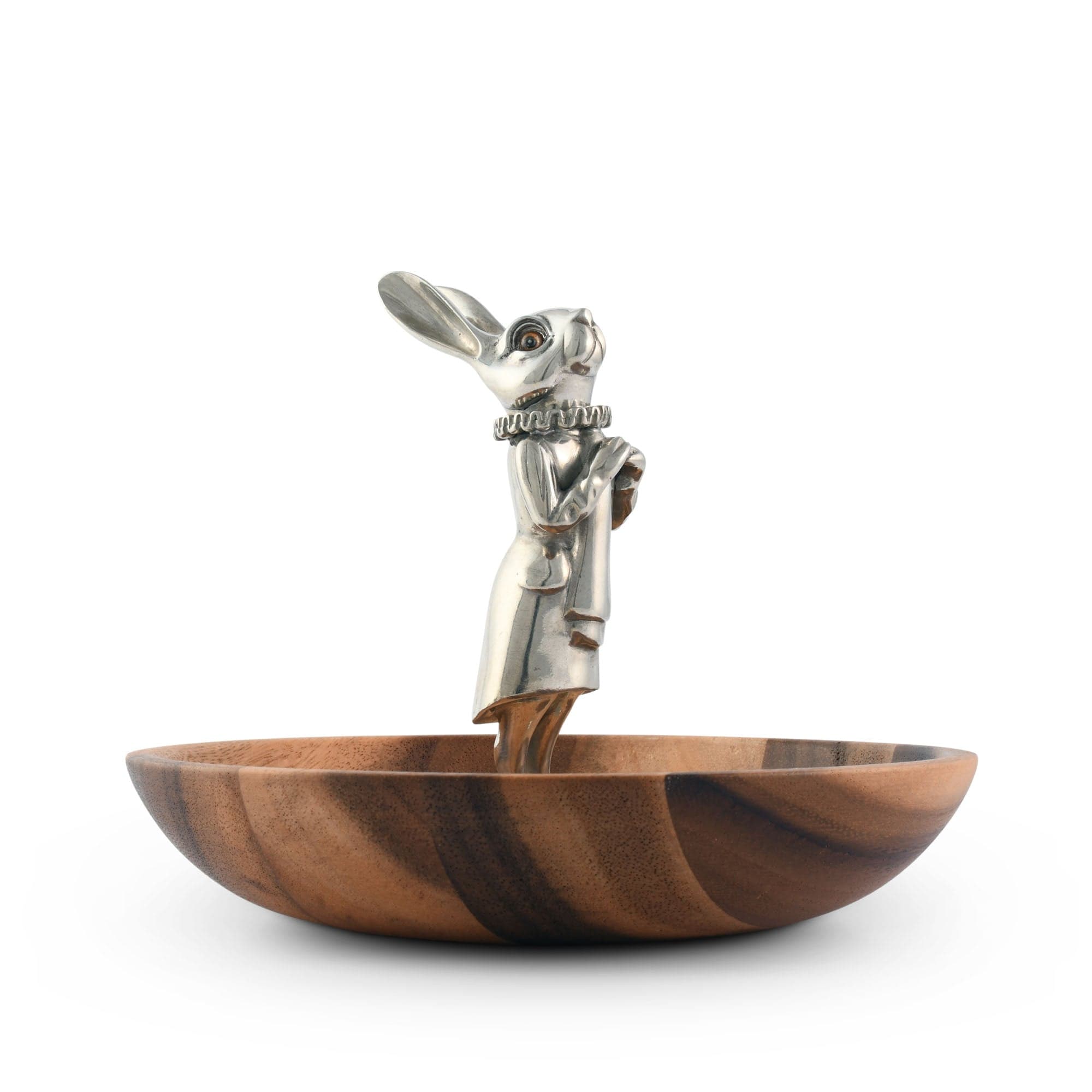 Vagabond House Serveware Vagabond House Whimsical Bunny Wood Tidbit Bowl