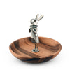 Vagabond House Serveware Vagabond House Whimsical Bunny Wood Tidbit Bowl