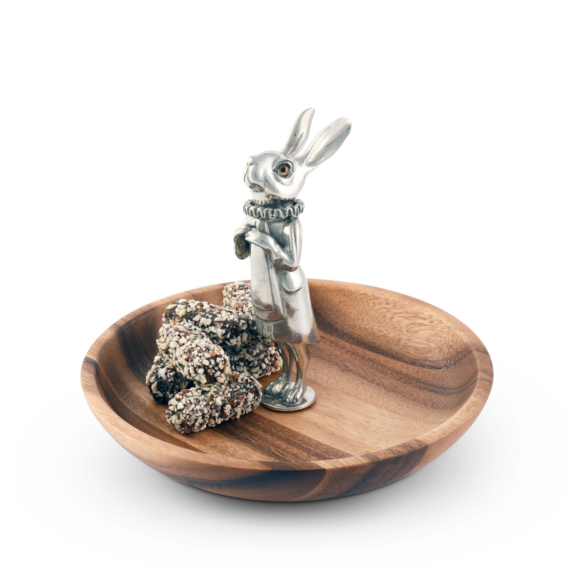 Vagabond House Serveware Vagabond House Whimsical Bunny Wood Tidbit Bowl