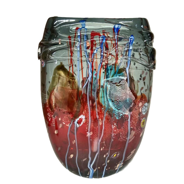 Viz Art Glass Art Glass Color Mosaic - Handblown Art Glass Vase 8012 by Viz Glass