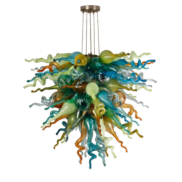 Viz Art Glass Art Glass ColorSelect Fiesta Coral Large Chandelier by Viz Glass