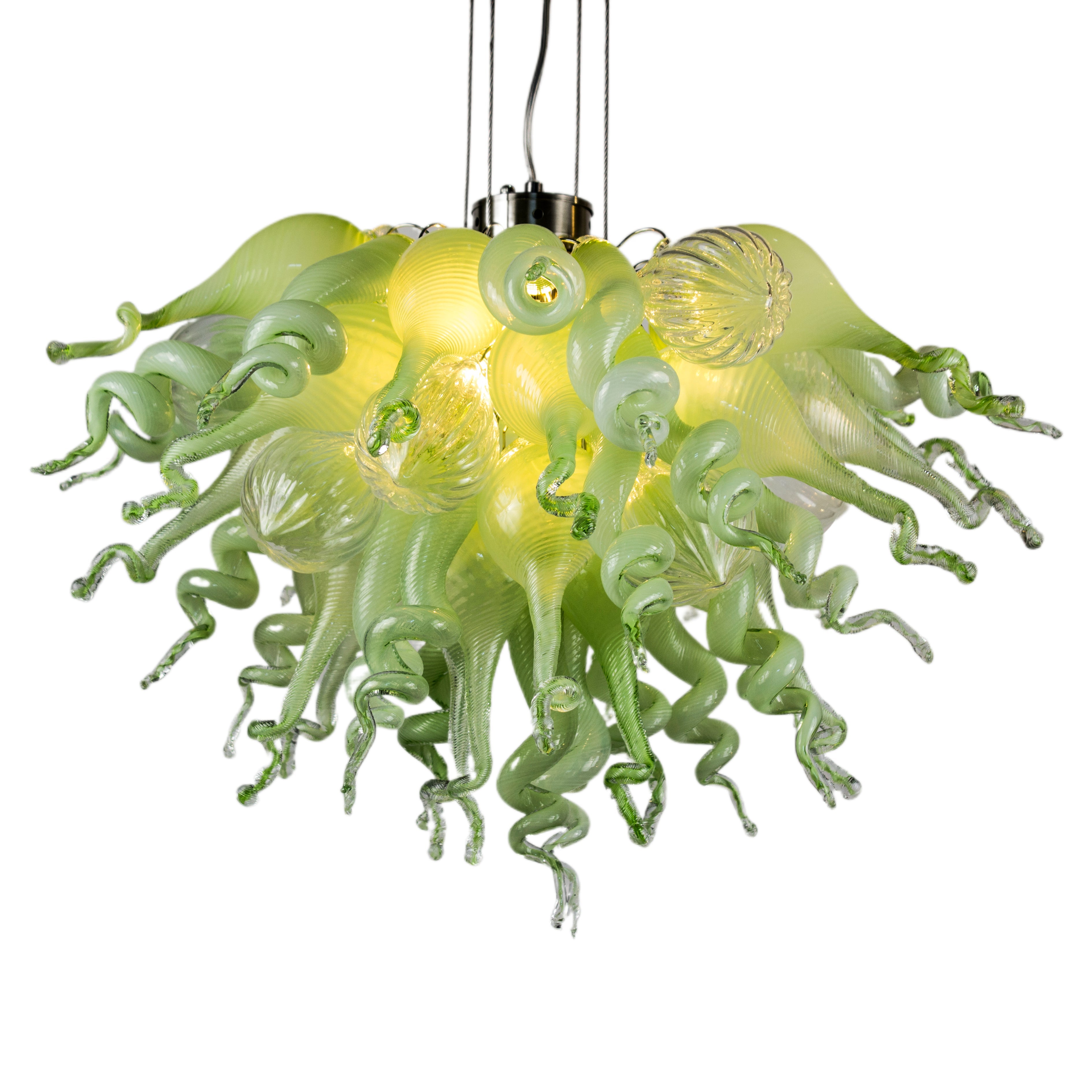 Viz Art Glass Art Glass ColorSelect Mint Macaroon Mini Blown Glass Chandelier by Viz Glass