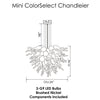 Viz Art Glass Art Glass ColorSelect Monochrome Mini Blown Glass Chandelier by Viz Glass