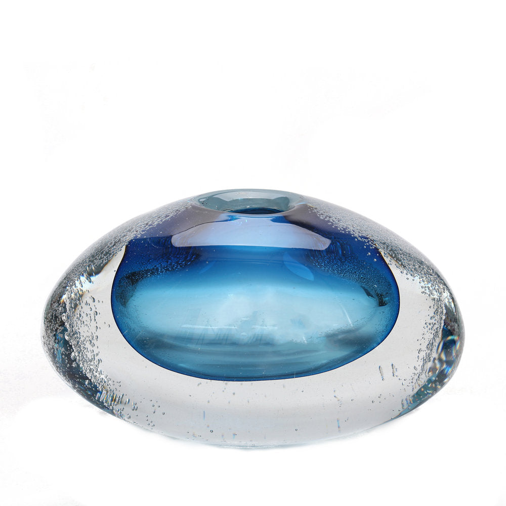 Viz Art Glass Art Glass Into the Blue Handblown Art Glass Vase 7569 by Viz Glass